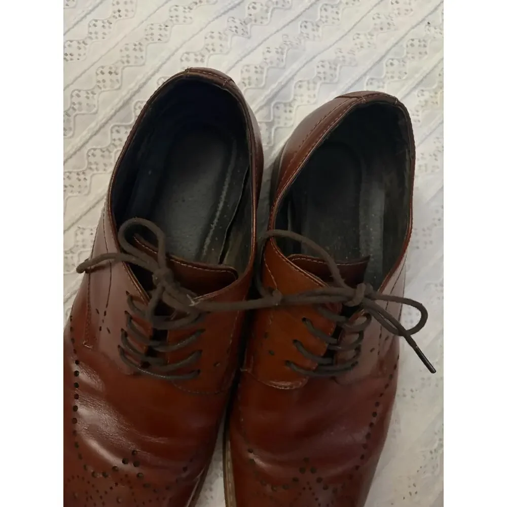 Stacy Adams Brown Leather Wingtip Oxford Dress Shoes Lace Up Men's Size 10